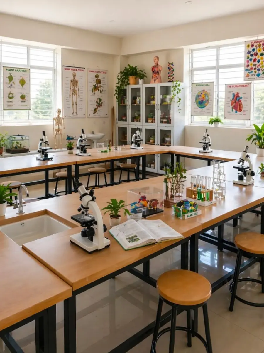 Biology lab at St. Philomena's