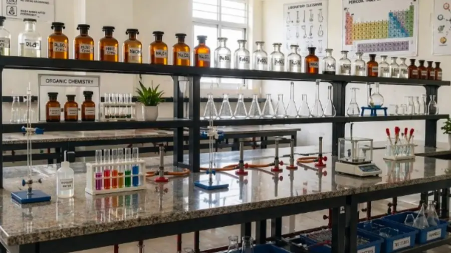 Chemistry lab at St. Philomena's